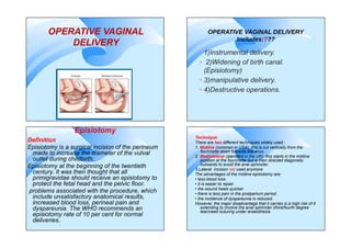 Destructive Birth Obstetrics lectures for undergraduate students | PDF
