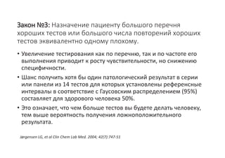Стандартизация подходов клинического применения результатов лабораторных исследований