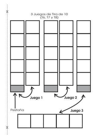 3 Juegos de Tira de 10
(T6, T7 y T8)
Juego 1 Juego 2
Juego 3Pestaña
 