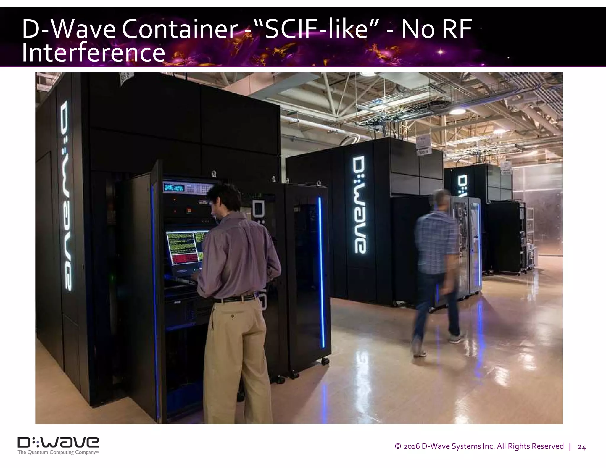 © 2016 D-Wave Systems Inc. All Rights Reserved | 24
D-Wave Container -“SCIF-like” - No RF
Interference
 
