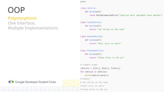 Polymorphism:
One Interface,
Multiple Implementations
OOP
 
