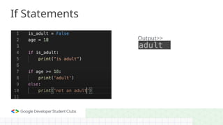 Output>>
If Statements
 
