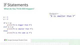 If Statements
What do You Think Will Happen?
Output>>
 