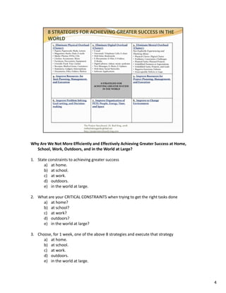 1-Page Life Management with Notes and Exercises