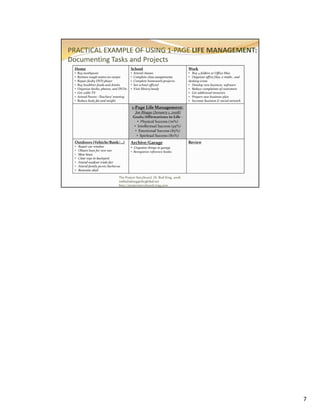 1-Page Life Management with Notes and Exercises