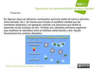 Máster en Ingeniería y Gestión del Agua / David Casero
www.eoi.es
Operaciones de tratamiento/Gestión de Aguas Potables
Flo...