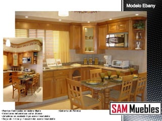 •Puer t as f abr i cadas en mader a M e
                                      apl                     •C er t a de For m ca
                                                                ubi             i
•I nt er i or es m am ni cos col or bl anco
                  el i
•Jal ader as en acabado t i po acer o i noxi dabl e
•Tar j a de 1 t i na y 1 escur r i dor acer o i noxi dabl e
 