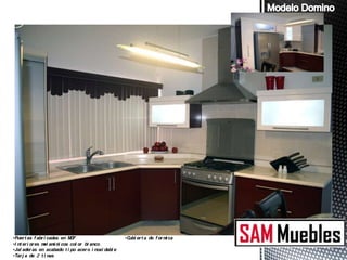 •Puer t as f abr i cadas en M F
                             D                        •C er t a de f or m ca
                                                        ubi              i
•I nt er i or es m am ni cos col or bl anco
                  el i
•Jal ader as en acabado t i po acer o i noxi dabl e
•Tar j a de 2 t i nas
 