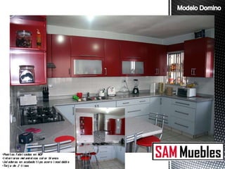 •Puer t as f abr i cadas en M F
                             D
•I nt er i or es m am ni cos col or bl anco
                  el i
•Jal ader as en acabado t i po acer o i noxi dabl e
•Tar j a de 2 t i nas
 