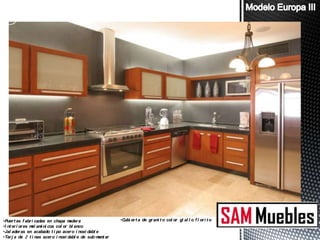 •Puer t as f abr i cadas en chapa m  ader a              •C er t a de gr ani t o col or gi al l o f l or i t o
                                                           ubi
•I nt er i or es m am ni cos col or bl anco
                  el i
•Jal ader as en acabado t i po acer o i noxi dabl e
•Tar j a de 2 t i nas acer o i noxi dabl e de sub-m ar
                                                   ont
 