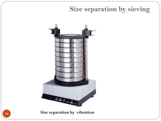 Size separation by sieving
34 Size separation by vibration
 