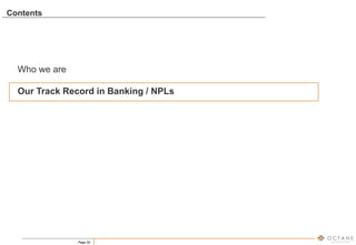 Page 29
Who we are
Our Track Record in Banking / NPLs
Contents
 