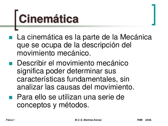 Conceptos cinematica una dimensión.