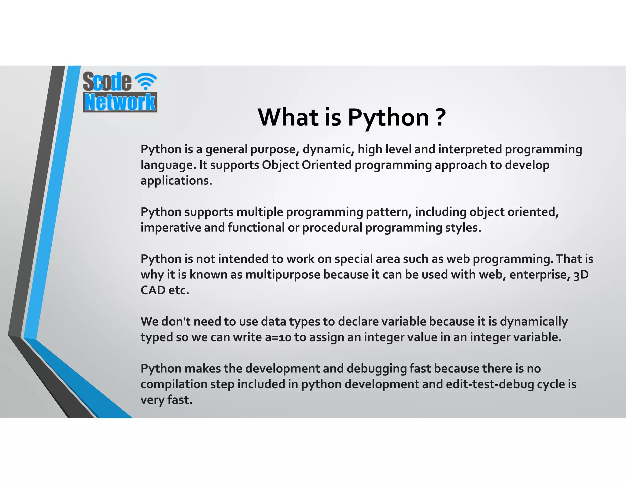 python course ppt pdf | PPT