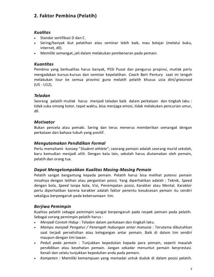 Kurikulum Sepak Bola Indonesia Bag 1