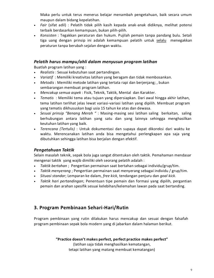 Kurikulum Sepak Bola Indonesia Bag 1