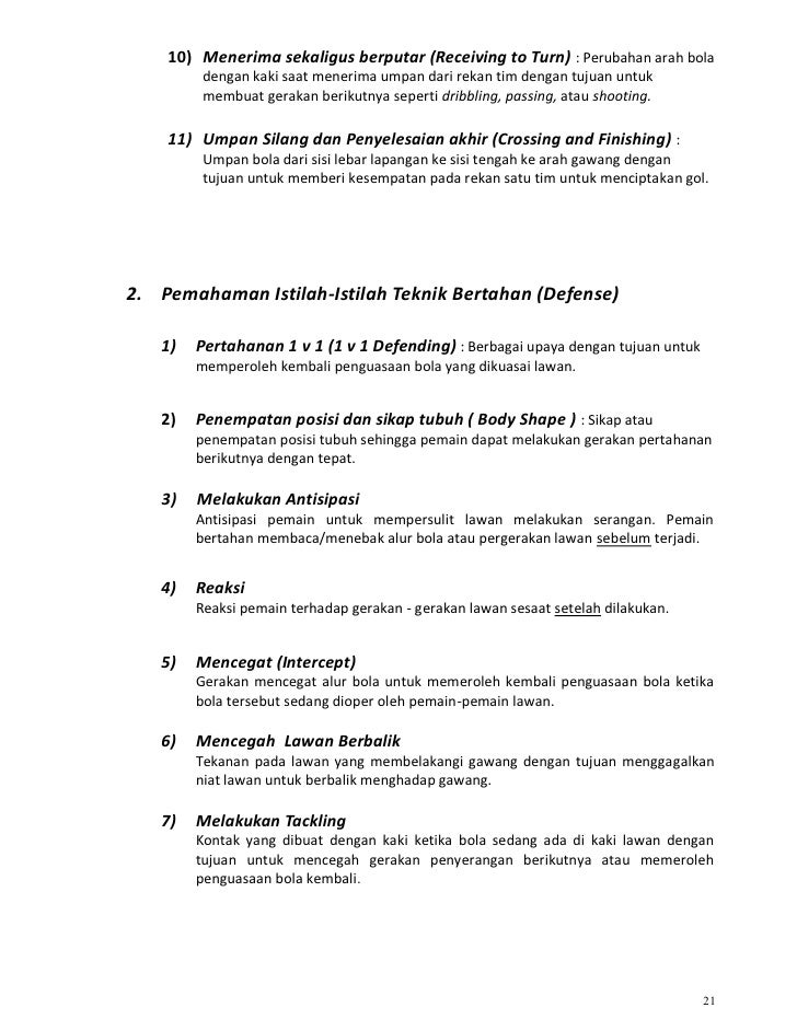 Kurikulum Sepak Bola Indonesia Bag 1