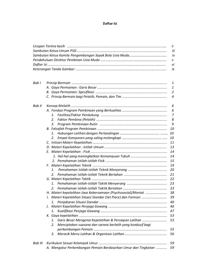 Kurikulum Sepak Bola Indonesia Bag 1