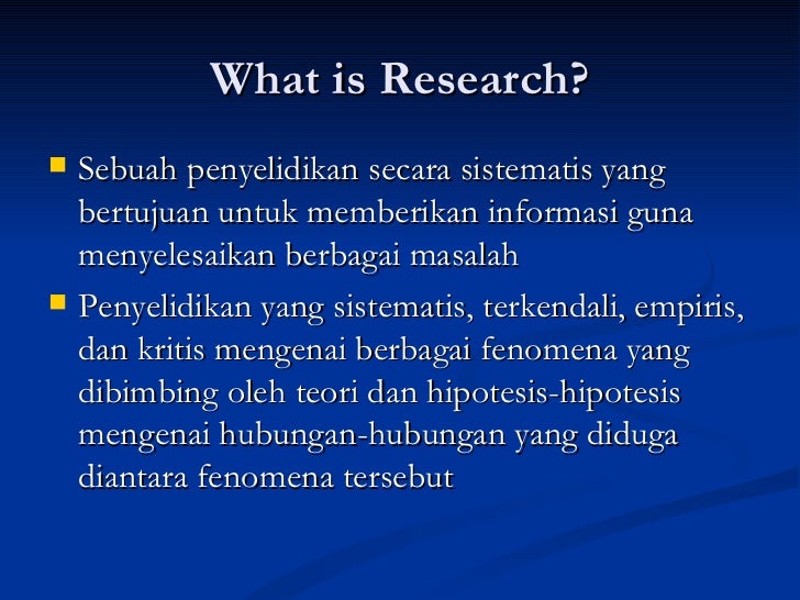 Apa itu Riset