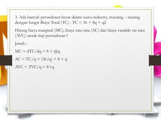 Penerimaan Total Dan Fungsi Produksi