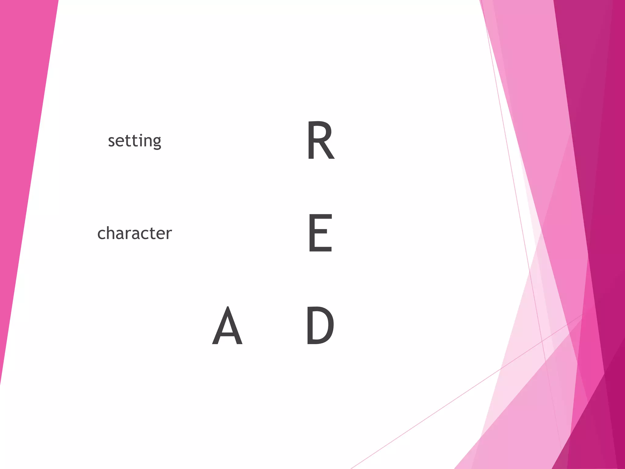setting
R
character
E
A D
 