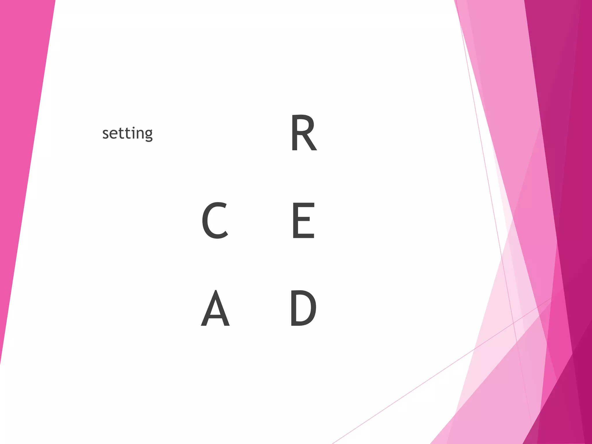 setting
R
C E
A D
 