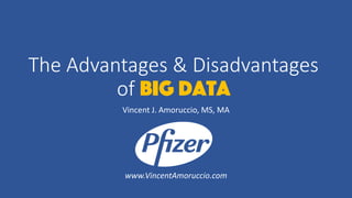 The Advantages & Disadvantages
of Big Data
Vincent J. Amoruccio, MS, MA
www.VincentAmoruccio.com
 