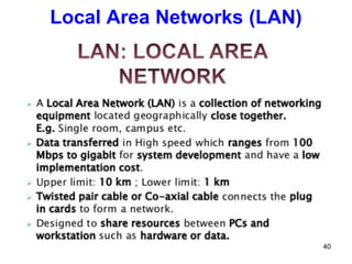 Local Area Networks (LAN)
40
 