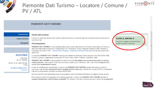 Piemonte Dati Turismo – Locatore / Comune /
PV / ATL
 