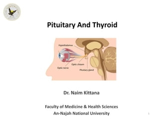 Pituitary And Thyroid
Dr. Naim Kittana
Faculty of Medicine & Health Sciences
An-Najah National University 1
 