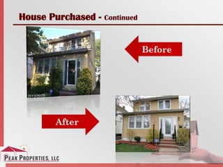 Before
After
House Purchased - Continued
 