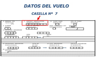 DATOS DEL VUELO
CASILLA Nº 7
Z P S
F
A
15 CRUISING SPEED
10 EQUIPMENT
Equipo
 