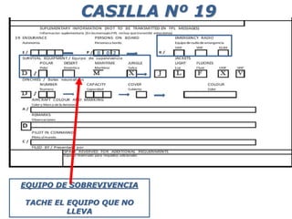 0 0 2
EQUIPO DE SOBREVIVENCIA
TACHE EL EQUIPO QUE NO
LLEVA
CASILLA Nº 19
 