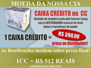 As Bonificações incidem sobre preço final!
1CC = R$ 512 REAIS
APROXIMADAMENTE
MOEDA DA NOSSA CIA
 