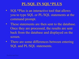 Introduction to Oracle PL/SQL: Basic Understanding | PPT