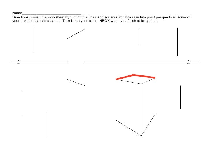 Printables One Point Perspective Worksheet 1 point perspective 61 name directions finish the worksheet