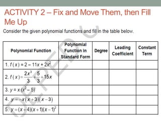 ACTIVITY 2 – Fix and Move Them, then Fill
Me Up
 