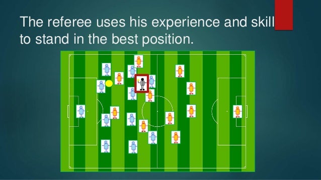 Positioning of the referee during the football match