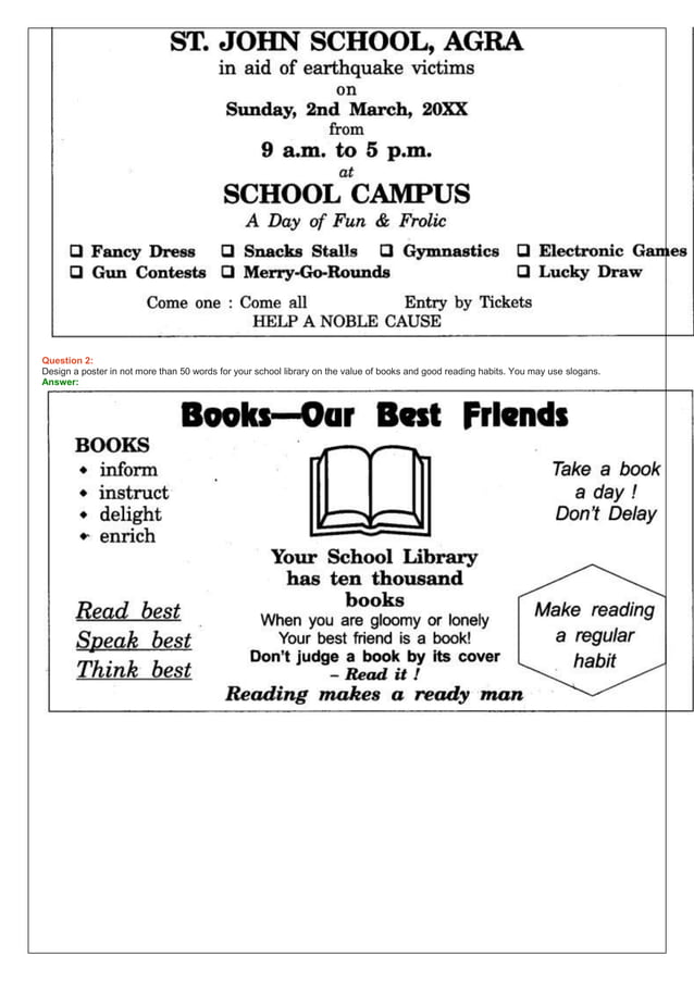 Poster Making Grade 11 English CBSE