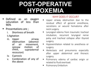 post operative care and compilcations slides | PPTX