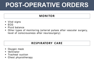 post operative care and compilcations slides | PPTX