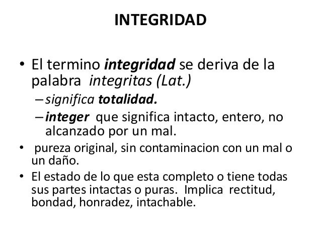 La Integridad_Clase 1