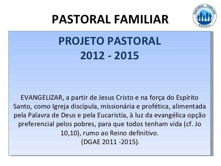1 ppp sobre projeto pastoral familiar