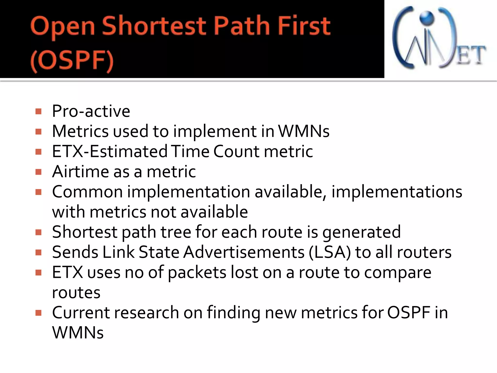 Wireless mesh networkk routing | PPTX