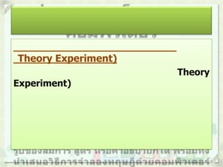 Theory Experiment)
Experiment)

Theory

 