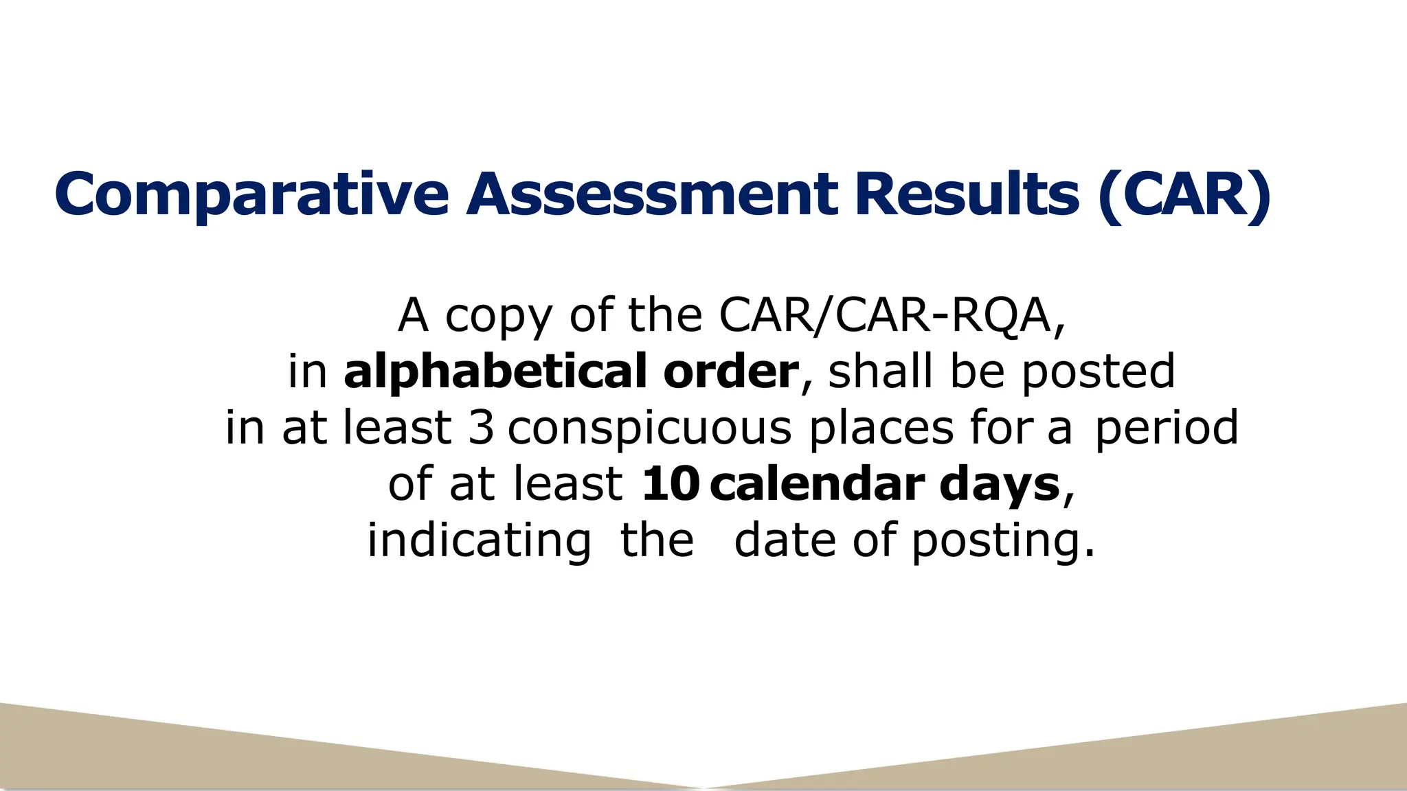 Car Rqa Requirements 1_PPT Presentation - DepEd HR Strategic Framework, Agency MSP Roadmap ...