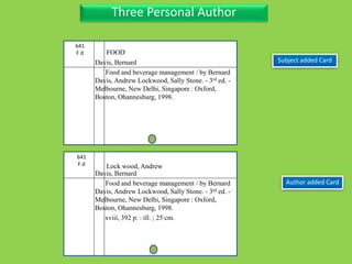Three Personal Author
Davis, Bernard
Food and beverage management / by Bernard
Davis, Andrew Lockwood, Sally Stone. - 3rd ed. -
Melbourne, New Delhi, Singapore : Oxford,
Boston, Ohannesburg, 1998.
Author added Card
Davis, Bernard
Food and beverage management / by Bernard
Davis, Andrew Lockwood, Sally Stone. - 3rd ed. -
Melbourne, New Delhi, Singapore : Oxford,
Boston, Ohannesburg, 1998.
xviii, 392 p. : ill. ; 25 cm.
Subject added Card
641
F d
641
F d
FOOD
Lock wood, Andrew
 