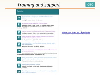 OSCTraining and support
www.osc.cam.ac.uk/events
 