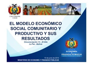 El Modelo Económico Social Comunitario Productivo y sus Resultados - Circunscripción 13 de El Alto