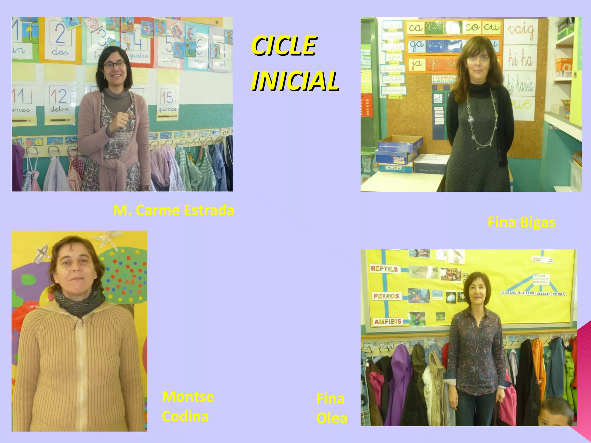 CICLE
                   INICIAL



M. Carme Estrada
                               Fina Bigas




      Montse            Fina
      Codina            Olea
 